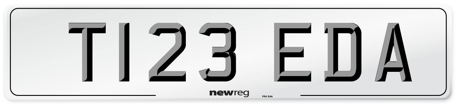 T123 EDA Number Plate from New Reg